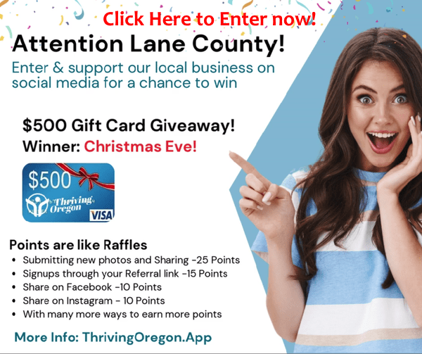 image of a young lady joining the Thriving Oregon Snap and Share Spread the Love $500 Giveaway